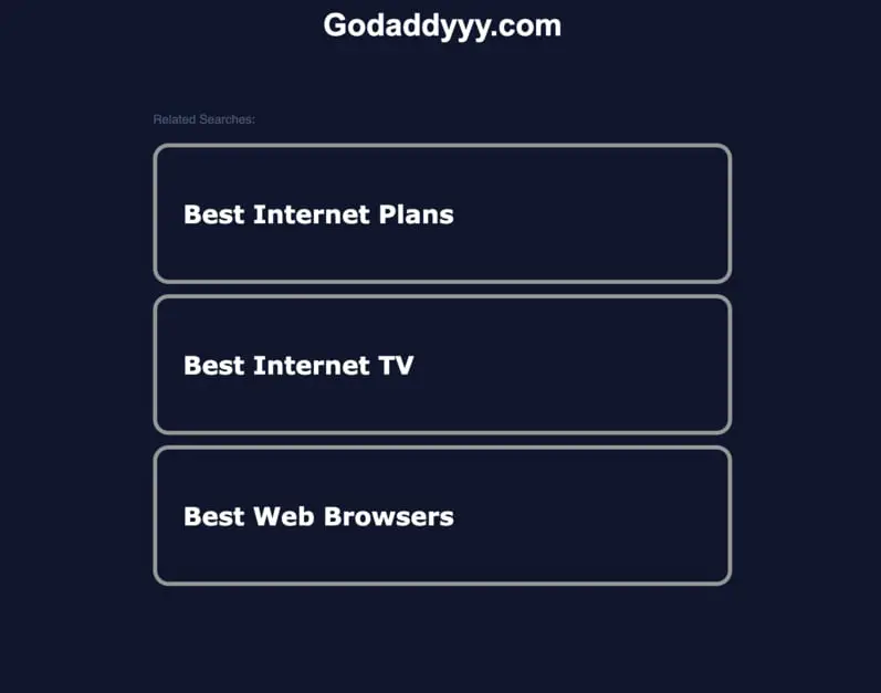 GoDaddy 광고 페이지