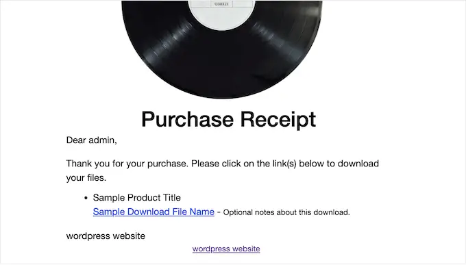 Adding your music store's logo to the purchase receipt email