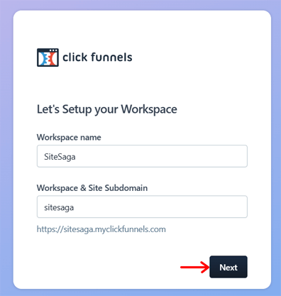 Configurar o espaço de trabalho ClickFunnels