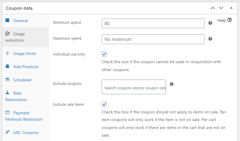 Usage restriction rules.