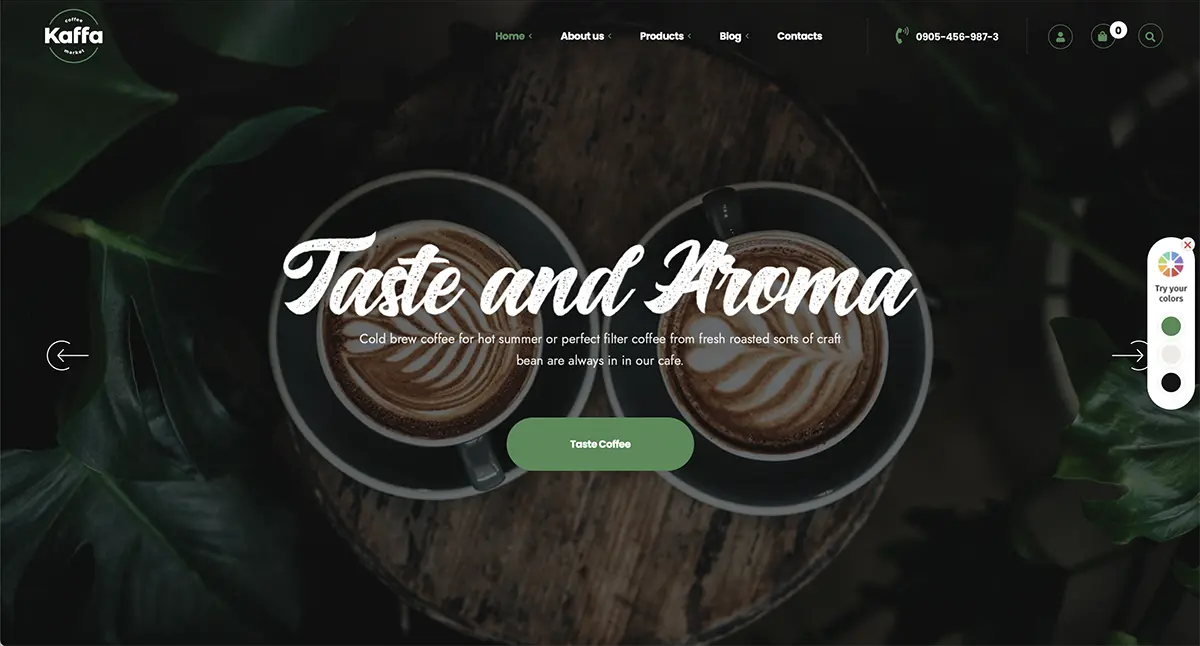 Tema de WordPress de la tienda de té Kaffa