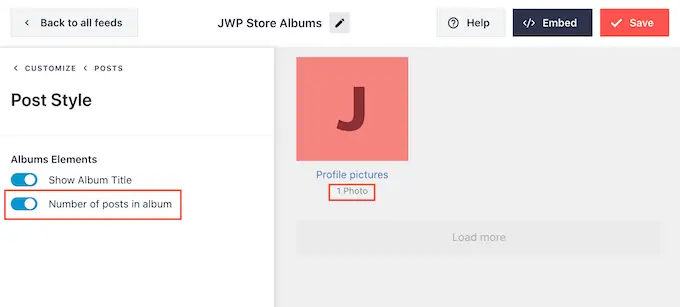 Adding the number to Facebook albums in WordPress