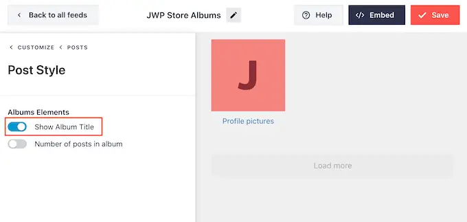 Showing the album title in your WordPress Facebook feed