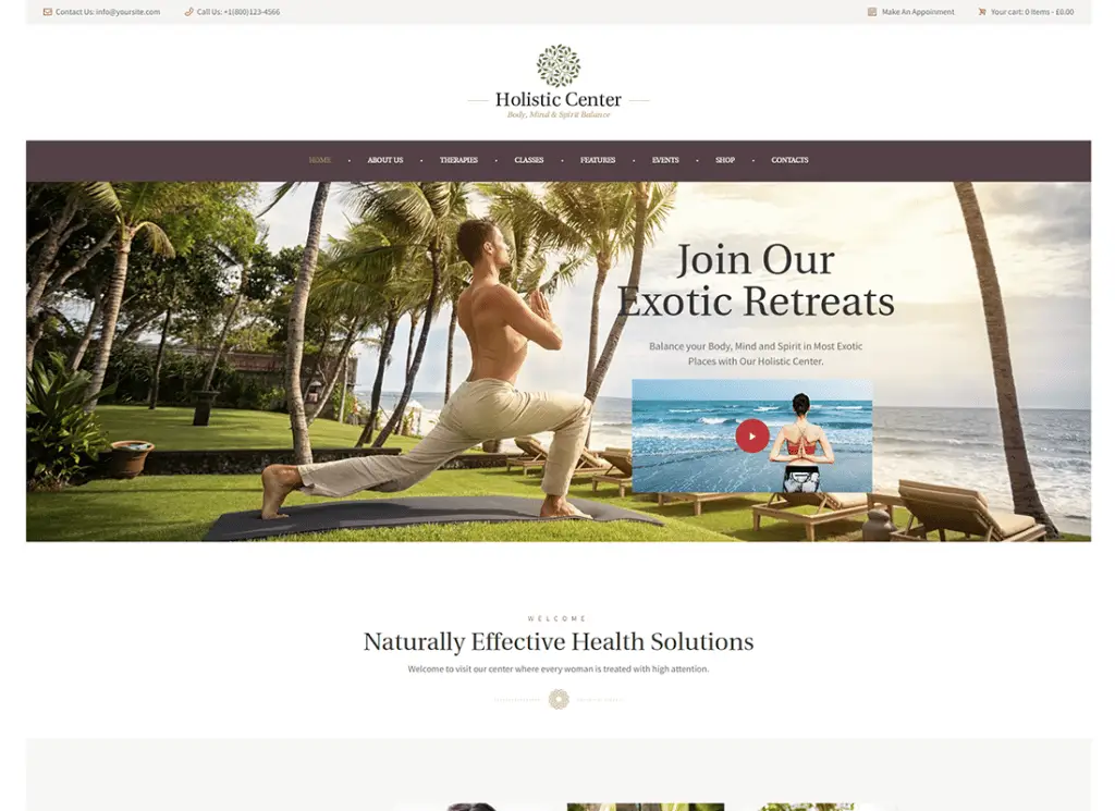 Ganzheitliches Zentrum | WordPress-Theme für Wellness- und Spa-Salon