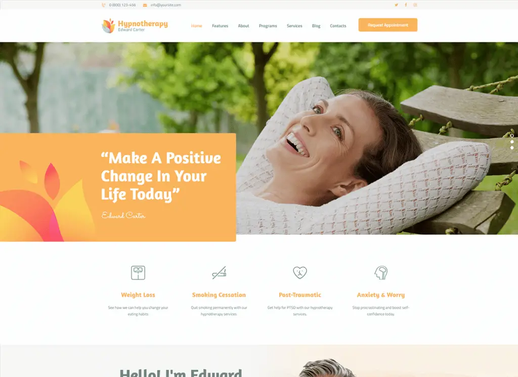 Hypnotherapie und Psychologentherapie WordPress Theme