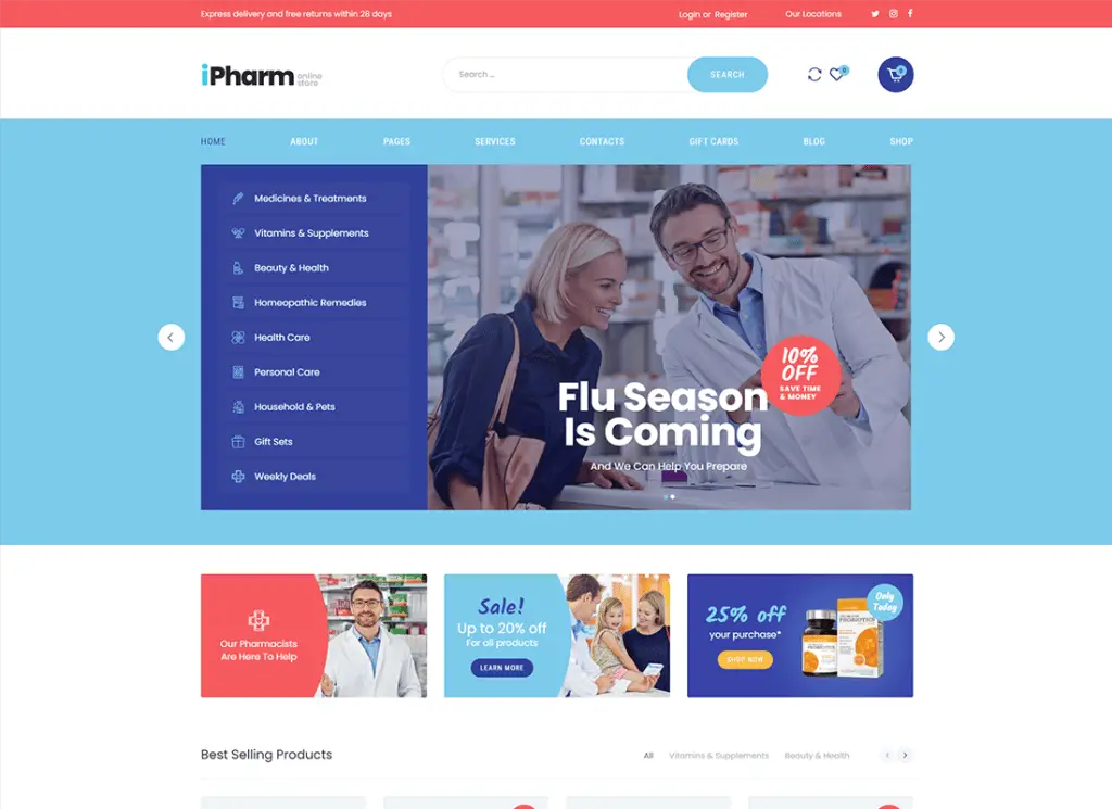 IPharm | WordPress-Theme für Online-Apotheken und Medizin