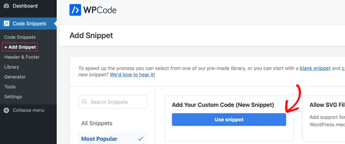 Adding Your Custom Code in WPCode