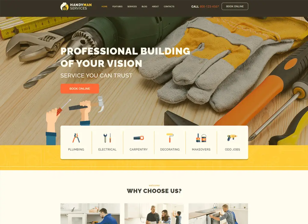 Handwerker | Bau- und Reparaturdienste Gebäude WordPress Theme