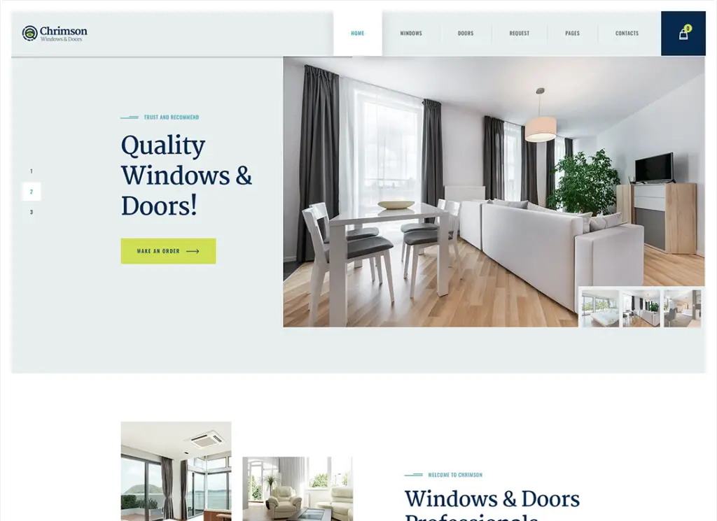 크림슨 | Windows 및 문 서비스 스토어 WordPress Theme + Elementor