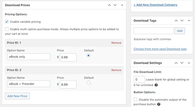 Creación de precios variables para un libro electrónico en WordPress