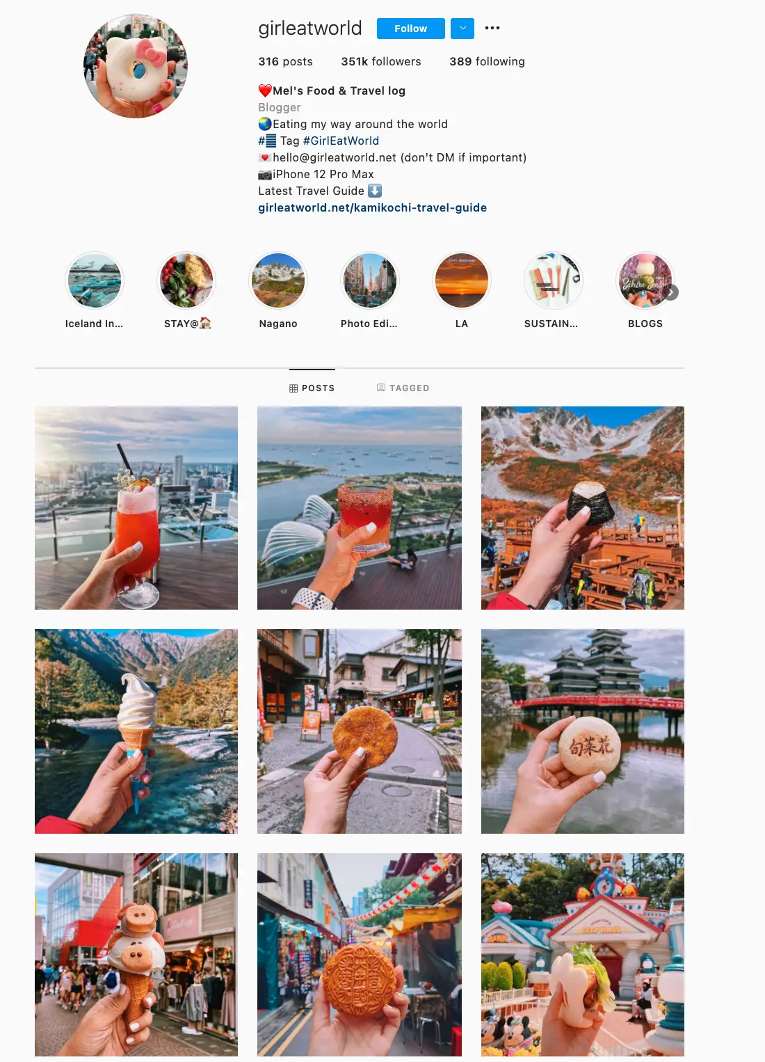 Esempio di tema Instagram di ripetizione