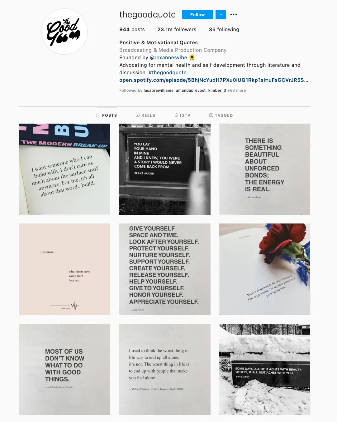 Citations Exemple de thème Instagram