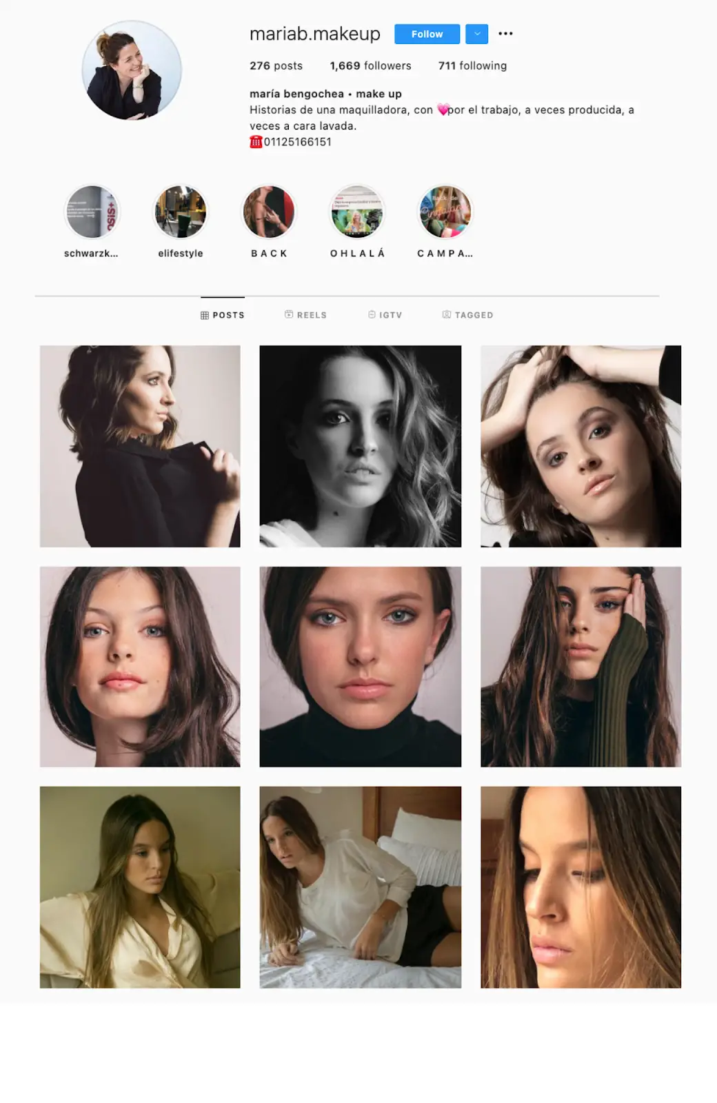 Esempio di tema Instagram di linee orizzontali