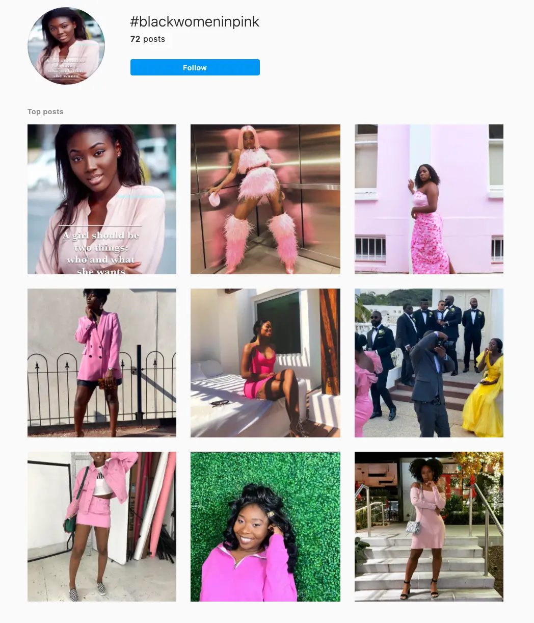 Exemple de thème Instagram One Color