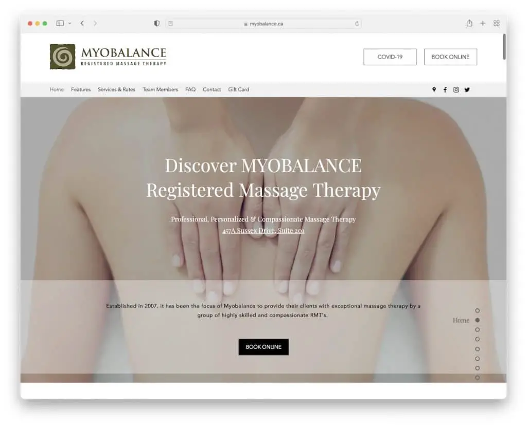 Site web du thérapeute myobalance