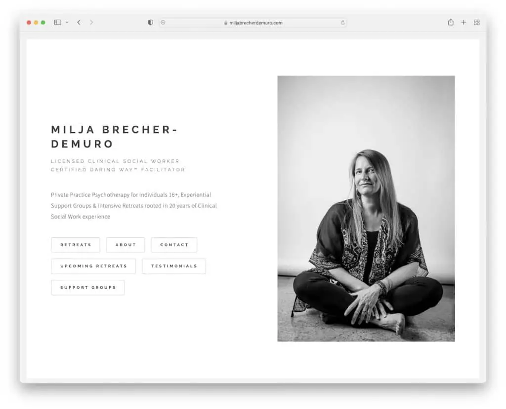 sitio web de milja brecher terapeuta