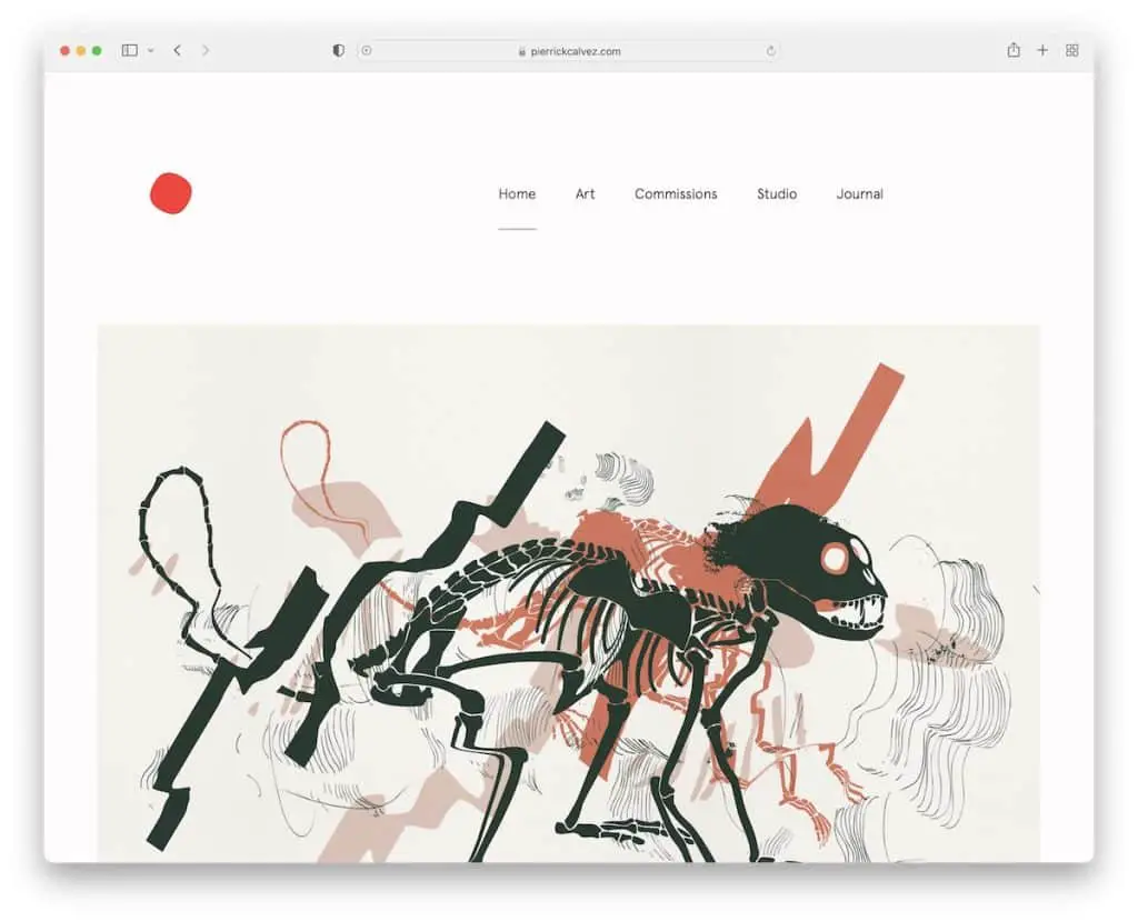 site de portfólio do artista pierrick calvez