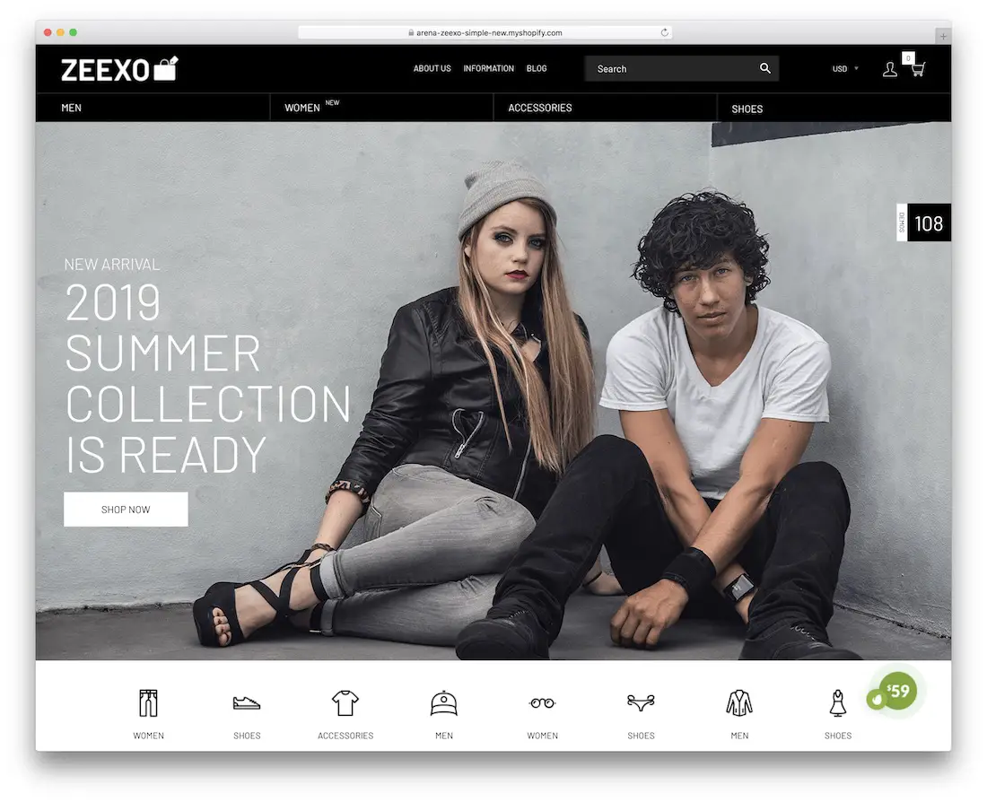 zeexo prosty motyw shopify