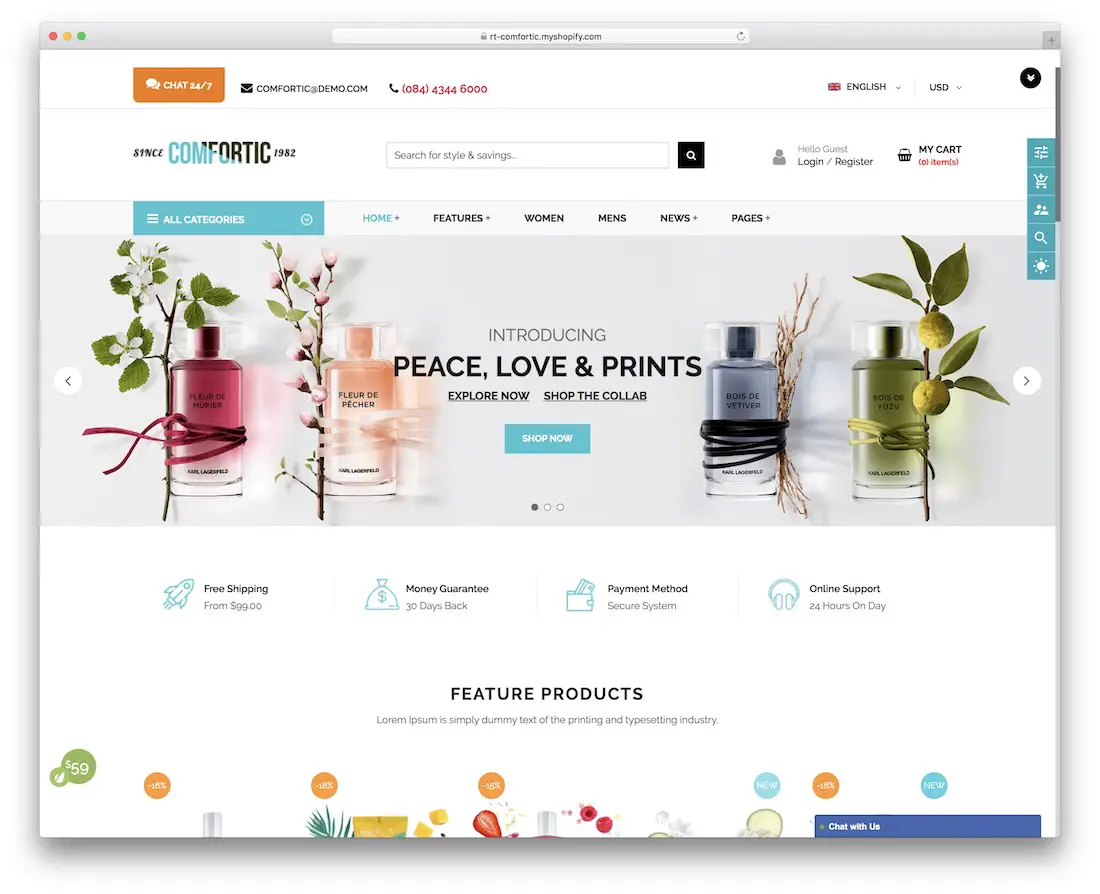 thème shopify simple et confortable