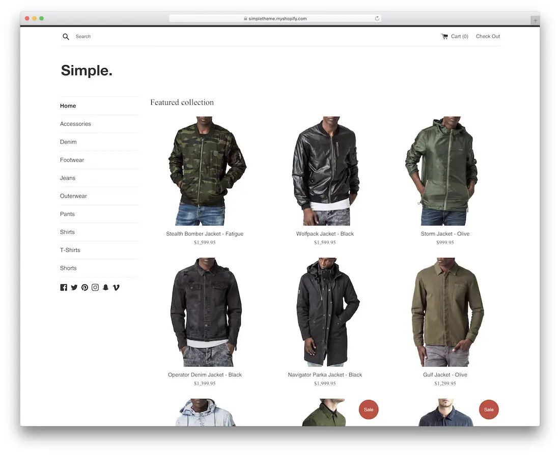 tema shopify semplice reattivo