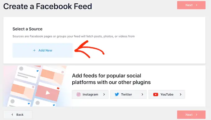 Choose a source for your Facebook video embeds