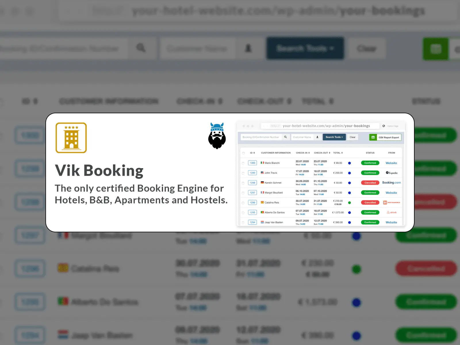 バケーション レンタル向けの VikBookings WordPress システム。