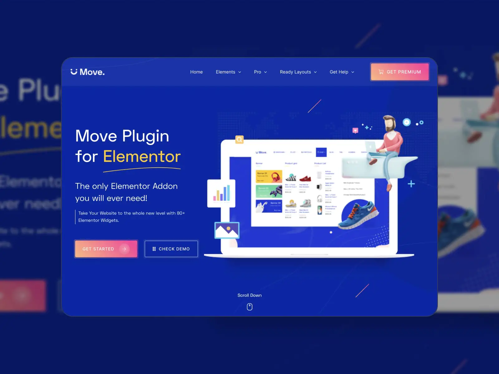 ปลั๊กอิน MoveAddons สำหรับ Elementor พร้อมวิดเจ็ตหลักที่แสดงบนหน้า Landing Page