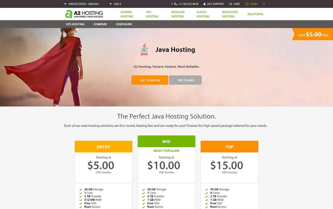 a2 java hosting