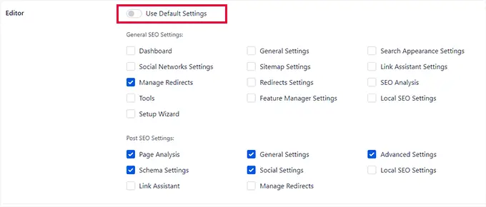 Edit access options