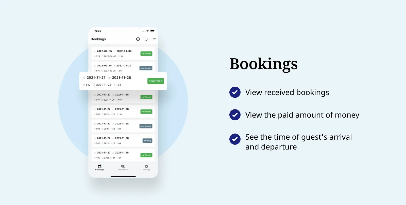 Funciones de reserva de hotel en la aplicación MotoPress.