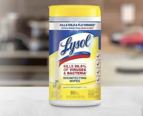 Captura de tela dos atributos do produto dos lenços Lysol