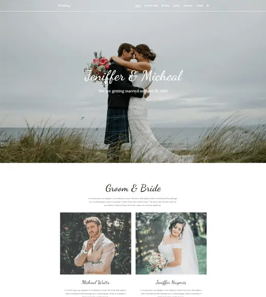 Tema WordPress gratuito per matrimoni Zakra