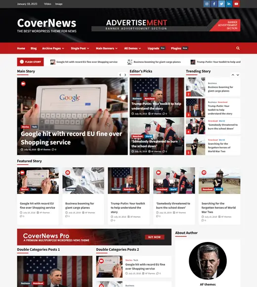 CoverNews 免费 WordPress 主题