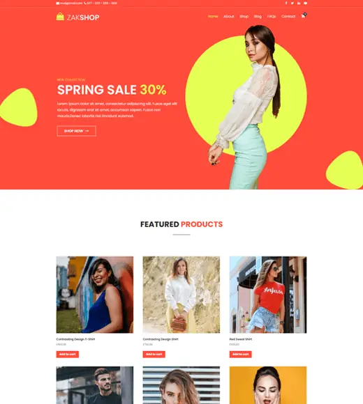 Zakra Shop V2 Лучшие бесплатные адаптивные темы WordPress