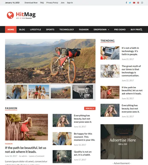 HitMag 最佳免費 WordPress 主題