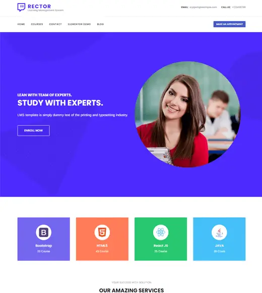 Rector LMS WordPress Theme