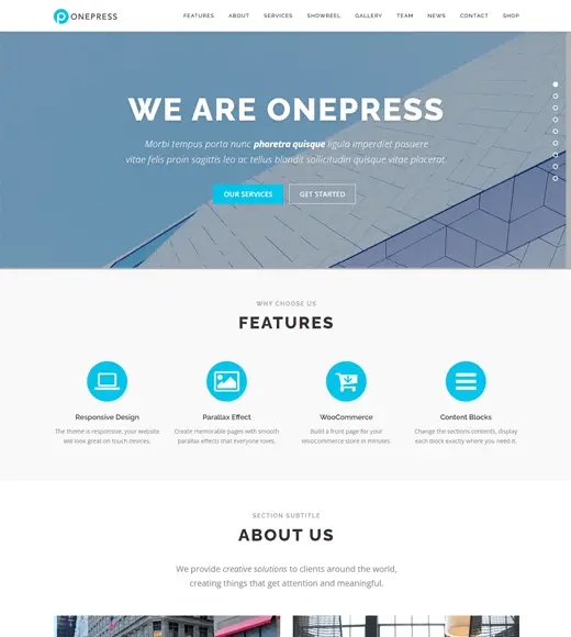 OnePress WordPress 無料テーマ