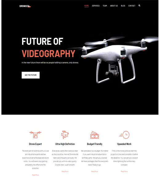 Plantilla de WordPress para drones Zakra