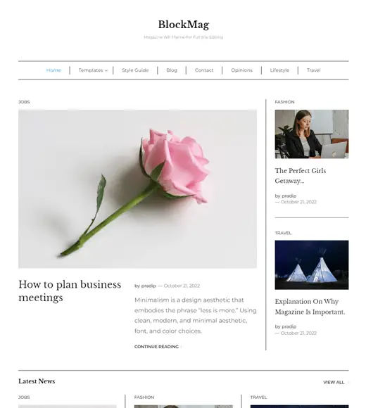 การสาธิตธีม BlockMag