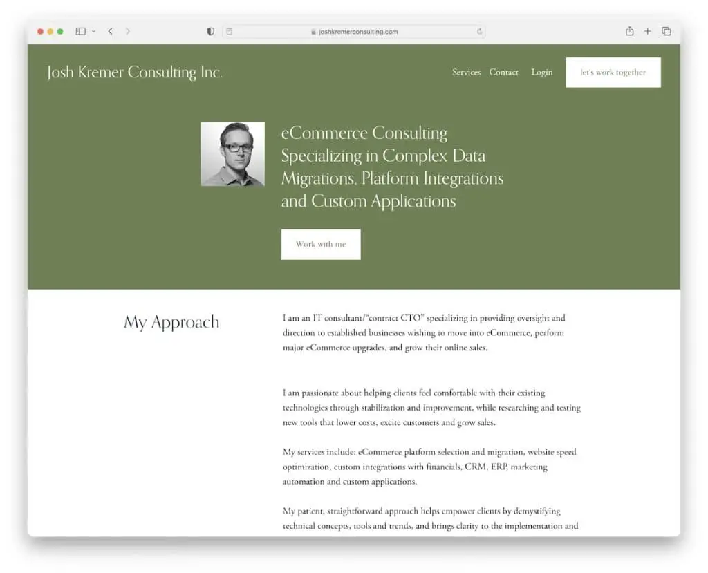 sito web di consulenza josh kremer