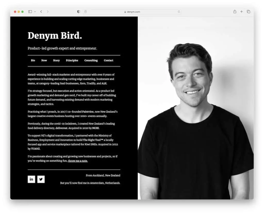 Denim Bird コンサルティングのウェブサイト