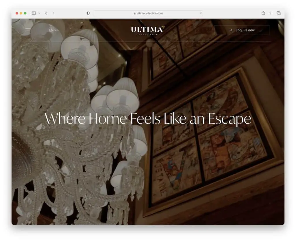 sito web dell'hotel ultima collection