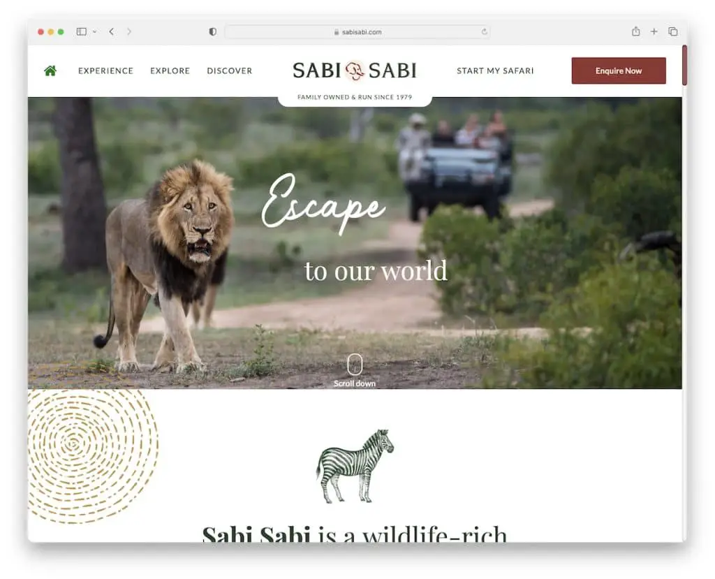 site do hotel sabi sabi