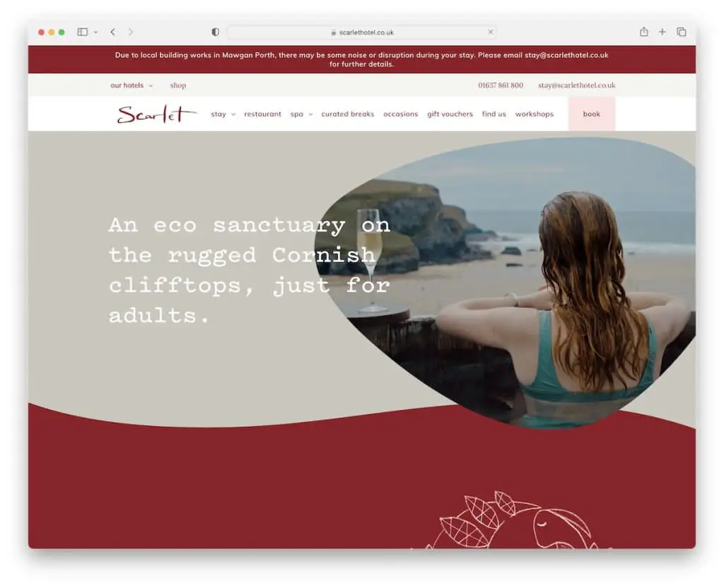 site do hotel spa escarlate