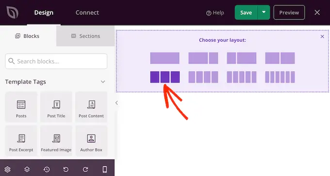 Choosing a layout for the WordPress footer