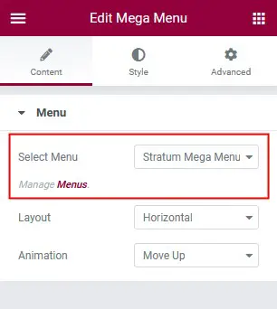 menu mega wordpress