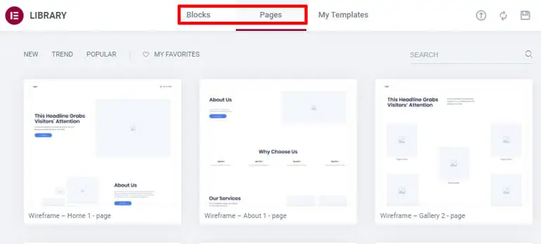 În Built Pages and Blocks