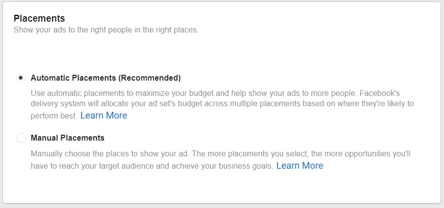 Instagram Story reklamlarınızı kitlelerin önüne manuel olarak mı yoksa otomatik olarak mı yerleştirmek istediğinizi seçin.