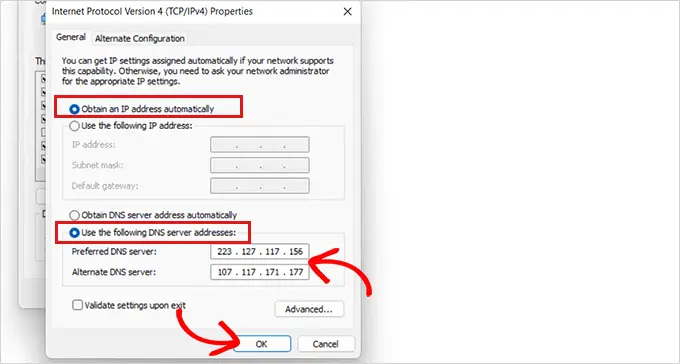 Type your preferred DNS