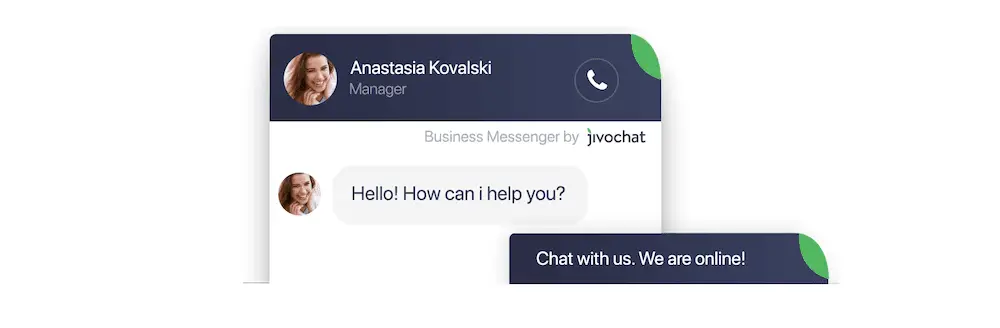 Un exemple de fenêtre de chat de l'une des meilleures applications de chat en direct Shopify - JivoChat.